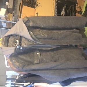 Men's Gray Suede-Look Hooded Jacket - Unbranded